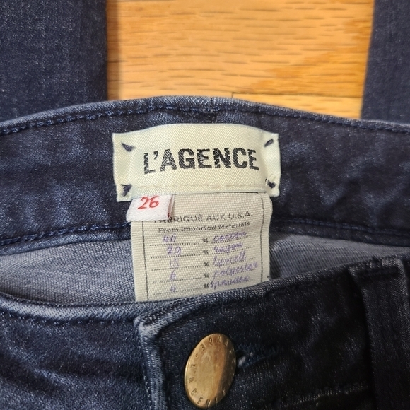 L'Agence Size 26 Dark Wash Margot High Rise Skinny Jeans - Picture 3 of 5